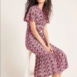 Anthropologie Corey Lynn Carter Annabel Geo Shirt Dress Medium